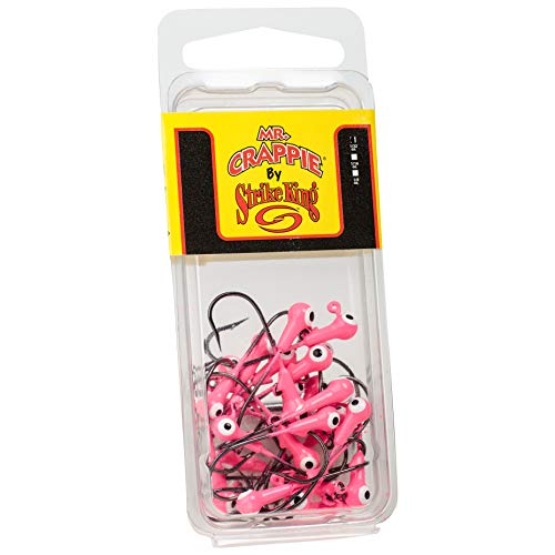 Strike King Mr. Crappie Jig Heads - 25 Pack/Pink 0.065 (MRCJH25PK132-98)