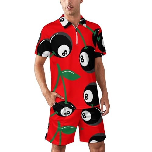 Combinaison de sport deux pièces cerise ensemble vêtement de détente zippé imprimé