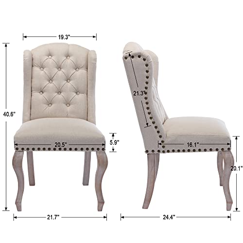 chairus-Parsons-Dining-Chairs-Set-of-2-Modern-Linen-Farmhouse-Living-Room-Chairs-with-Button-Tufted-High-Back-and-Wood-Legs-Comfy-Upholstered-Side-Chair-for-KitchenRestaurantBedroom-Cream chairus Parsons Dining Chairs Set of 2 Modern Linen Farmhouse Living Room Chairs with Button Tufted High Back and Wood Legs Comfy Upholstered Side Chair for KitchenRestaurantBedroom Cream