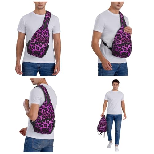 Mochila tipo sling estilo púrpura leopardo para exteriores miniatura 6