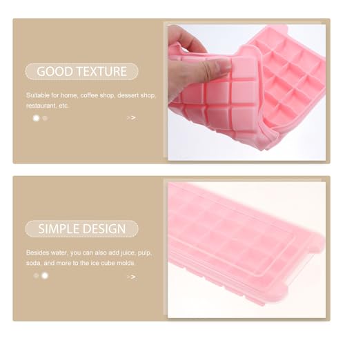 Set de 3 moldes para cubitos de hielo de silicona rosa miniatura 6