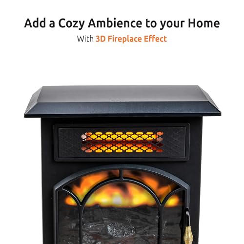 - Electric Fireplace with Flame Effect, Adjustable Thermostat, Double Heat Setting and overheating Protection, MT1288 — photo 2