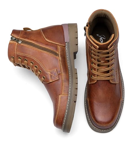 Image of Jousen Mens Boots Casual Motorcycle Boot for Men Chukka Zipper Combat Botas Para Hombre Fashion