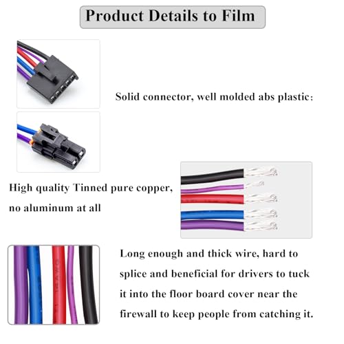 HOPUT 3 Pins Blower Motor Resistor Connector for 8e5h-19e624-a, 89018778, 89019351, 1581773, Compatible with Chevy, GMC Silverado, Tahoe, Suburban, Sierra, Yukon XL - AC