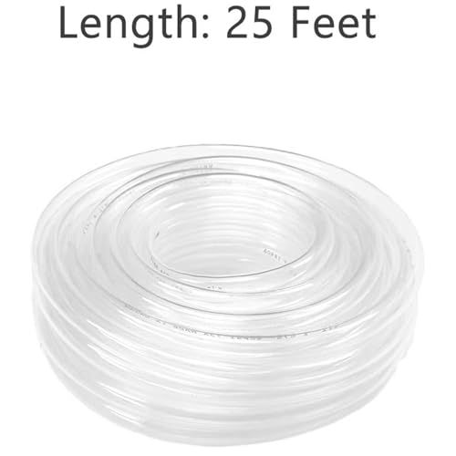 Image of Eastrans 25ft x 7 /8 inch Clear Vinyl Tubing, Flexible Plastic PVC Tubing | BPA Free and Non Toxic, UV / Chemical Resistant, Lightweight