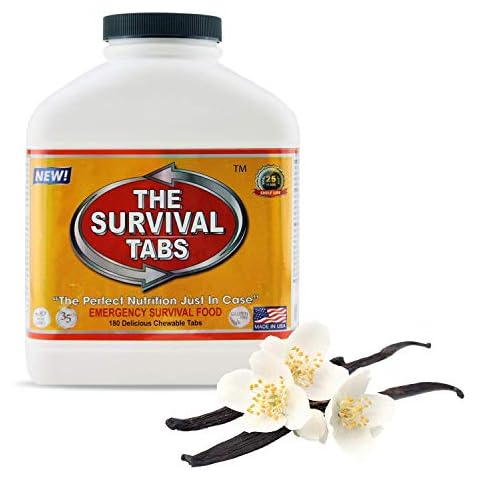 Emergency Survival Food Tablets 1 bottle 180 count Vanilla Flavored Cover