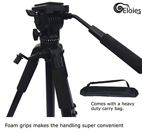 Image of Eloies Jaguar 880 Heavy Duty Professional Lightweight Photo Video Tripod for DSLR and Mobile Phones Action Cameras Max Height 6.5 Feet | Max Tube Diameter 30 mm | Free Mobile Tripod Holder