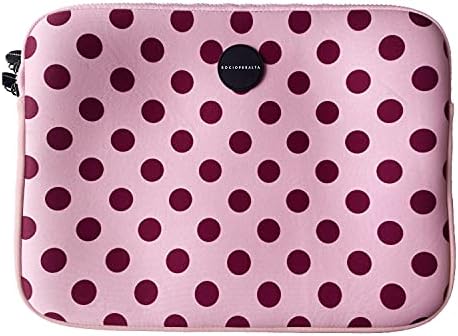 Funda para Portátil de 13 Pulgadas - Estampado de Lunares Granate...