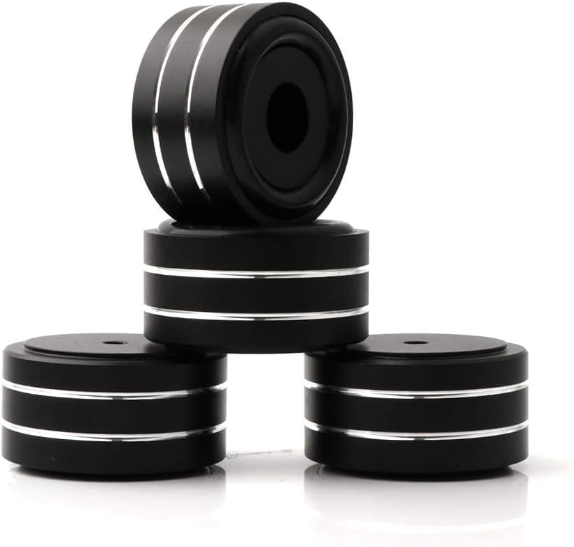 Monosaudio 4Pcs 40x20mm Speaker Isolation Feet+4Pcs 40x15mm Speaker Isolation Feet with Non-Slip Rubber Rings for Audio,Speakers, Subwoofers, Home Theater, Turntable DAC Feet Pad (Black Color) : Electronics