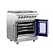 Forno Massimo 30″ Freestanding Dual Fuel Range with 5 Sealed Burners 68,000BTU, Wok Support & Griddle, 4.32 cu.ft. Oven - Modern Design Fuel Range with Pro-Style Handle and Zinc Coated Metal Knobs