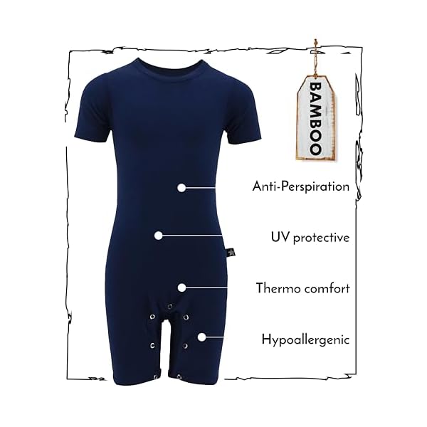 London Onesie Bodyshort With Snap Pushbuttons For Kids | Marine | Adaptive Clothing For Children With Special Needs - Image 4