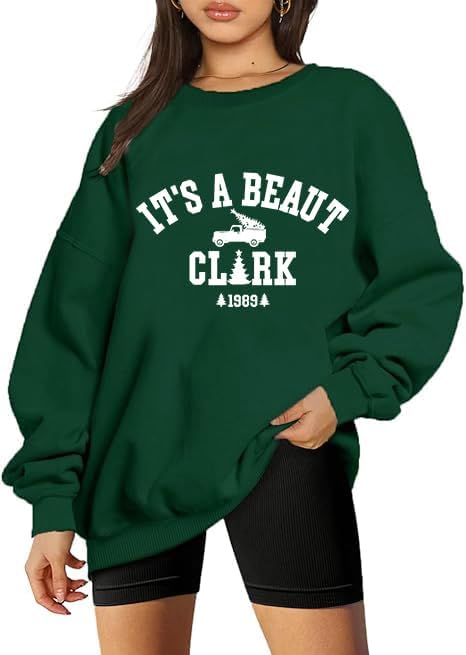 Christmas Sweatshirts for Women Oversized It's a Beaut Clark Sweatshirt Crewneck Long Sleeve Pullover Sweater