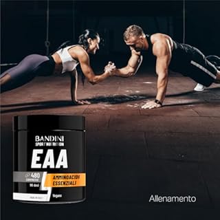 Bandini® EAA Aminoacidi Essenziali 480 COMPRESSE - Con 9 Amminoacidi Intra Pre e Post Workout - Integratore alimentare per lo Sport - Essential Amino - Essenziale, Vegan e senza zuccheri - 96 Dosi