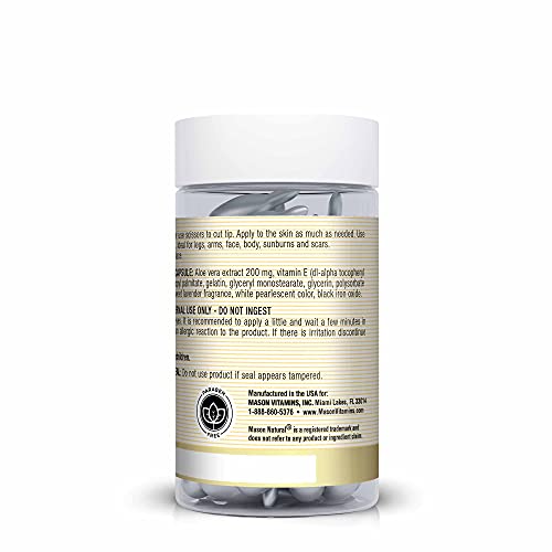 Mason Natural Aloe Vera & Vitamin E Hydration Skin Therapy, 60 Snipp-Off Capsules, 3 Count #TOP2