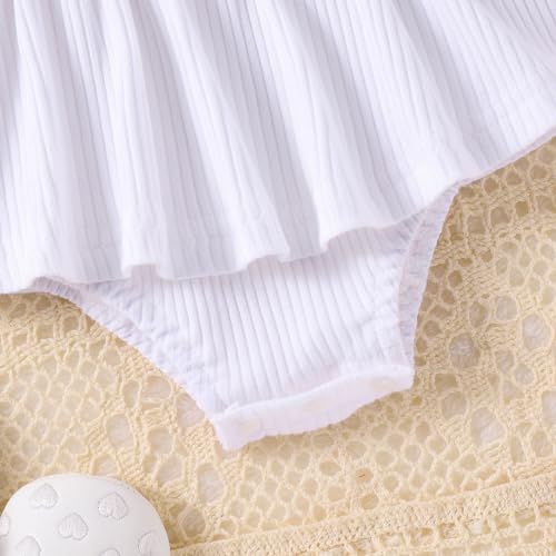 Mubineo NENEF0S9KAY5LMMSD2 Baby Girl Cute Clothes Romper Dress Outfits Fall Winter Ruffle Long Sleeve Basic Plain Rib Knit Newborn Outfit thumb #6