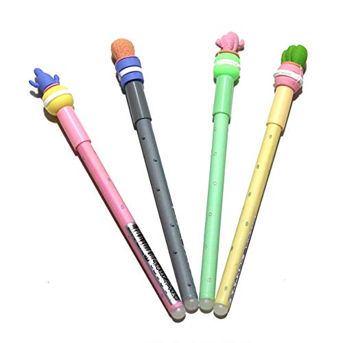 Stylos à encre gel effaçable cactus par 4 parfaits pour s'organiser
