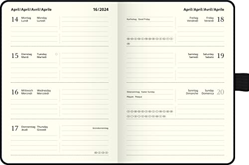 BRUNNEN Kompagnon Weekly Diary Model 732 2024 2 Pages = 1 Week Sheet Size 10 x 14 cm Denim - Image 2