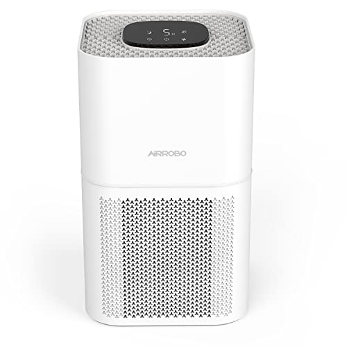 AIRROBO Luftreiniger AR400 H13 HEPA Filter, CADR 300 m³/h für Raucherzimmer, bis zu 57 m², 99,97% Filterleistung gegen Tiergerüche Staub Pollen für Allergiker, Timer leiser Schlafmodus