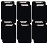Black Plastic Clipboards, 12 Pack, Durable, 12.5 x 9 Inch, Low Profile Clip, by Better Office Products, Black, Set of 12