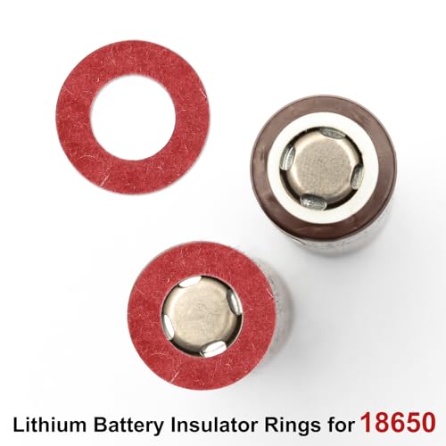 Image of MECCANIXITY 500PCS 18650 Lithium Battery Insulator Rings, Hollow Electrical Insulation Ring Adhesive Paper Cardboard Sticker, Red