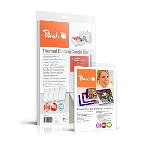 Peach PBT100-14A Combi Box för 20 termobindningsmappar, 15-60 ark, A4, vit inkl. fotoalbum kombibox för 15 fotoalbum (14-30 foton 10 x 15 cm, vit) – R-PBT406-06, PBT100-14 och R-PBT406-06-06