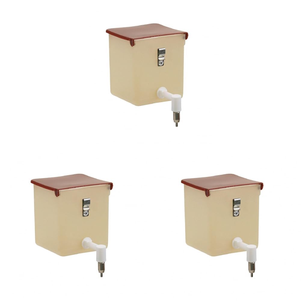 Kerbl Pet Tränkeflasche, Trinkflasche, 500ml, braun, Kunststoff, Hasen, Kaninchen, einfaches Nachfüllen, Wasserstand sichtbar, pflegeleichtes Material (Packung mit 3)