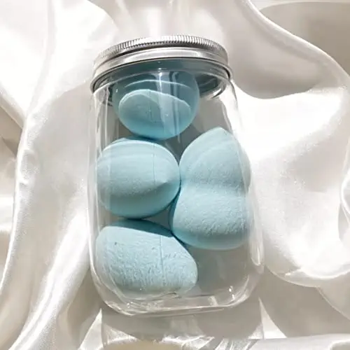 Makeup sponge blender- Makeup sponge for blending Liquid Foundations, Powders, and Creams. Makeup Applicator, Cosmetic Blender, WET DRY Beauty Sponge, Eco-friendly (Baby Blue)