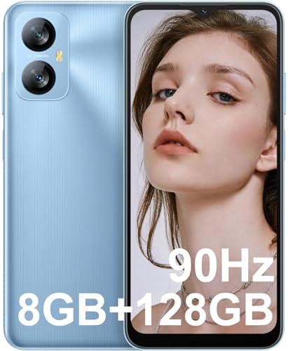 Blackview Mobile Phone, A52Pro 8GB+128GB/1TB(2024), 90Hz 6.52 HD+, 5180mAh, Android 13 Phone, Octa-core, 13MP+5MP, 4G Dual Sim Free, Fingerprint&Face Unlocked, 3.5mm Jack, Latest Phone - Blue