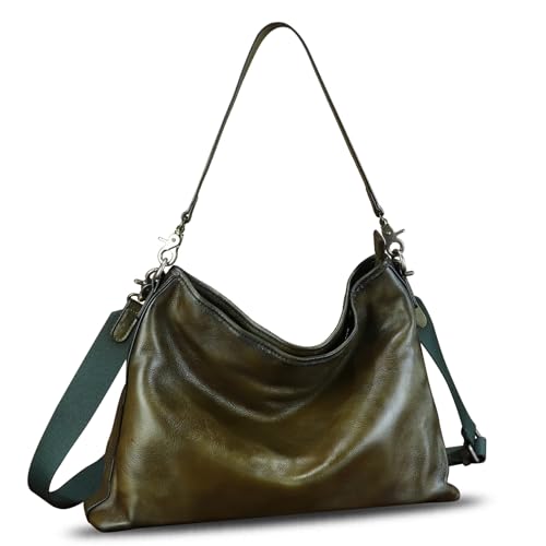 Image of Genuine Leather Hobo Bag for Women Tote Bag Vintage Handmade Shoulder Bag Crossbody Satchel Purses Pouch