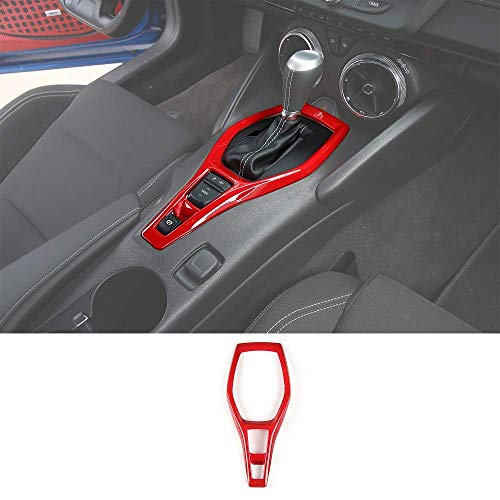 CheroCar Gears Shift Panel Trim Cover Dash Board Frame Decor Sticker for Chevrolet Camaro 2017+ Interior Decoration Accessories,1PC, Red
