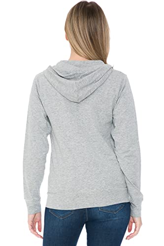Ah Joeah Women's Hoodie Jacket - Full Zip Up Slim Fit Hooded Top Lightweight Stretch Active Yoga Workout Sweatshirt Pullover Sj4001 Hgrey S #TOP4