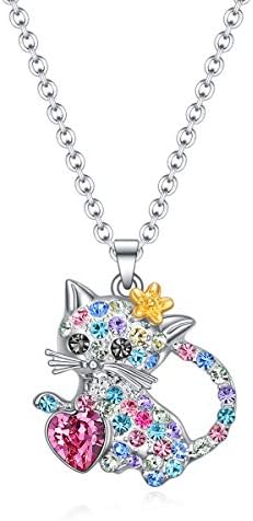 Cat Necklace Jewelry for Women Girls, Teen Girls Cat Jewelry Gifts for Cat Lovers, Metal, n a