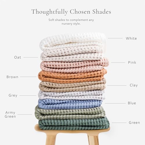 Image of Konssy Waffle Baby Blanket for Boys & Girls, Soft Newborn Swaddle Blanket