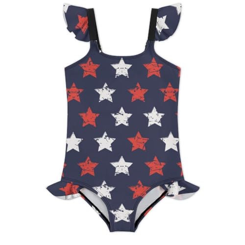 Image of Girls One Piece Swimsuit Lovely Cute Animals Ruffles Swimwear Bathing Suits 3-12 Years