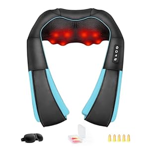 Cozi Neck and Back Massager with Heat, 4D Deep Tissue Electric Kneading Massage for Pain Relief in Shoulders, Legs, Muscles. Home, Office, and Car Use. Gift for Friends, Family and Christmas
