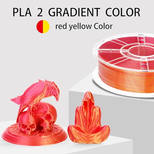 Image of 1KG 3D Printer Filament Bundle, 3 D PLA Printing Filament 1.75mm, Dual Color, + /-0.03mm, 1kg /2.2lbs Silk Golden Red