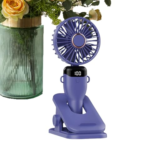 Vuggdt Ventilador personal, pequeño ventilador portátil recargable por USB, ventilador ajustable, 5 velocidades, enfriador de escritorio para dormitorio, camping, exterior, interior, oficina