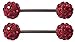 Thenice 1 Pair 14g 1.6mm Crystal Ball Barbell Piercing Jewelry Nipple Ring