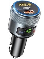 LENCENT Car FM Transmitter, Wireless Bluetooth 5.1 Radio Adapter Car Kit with Big Button, Type C PD 20W and QC3.0 18W Car Fast Charger, Bass Lossless Hi-Fi Sound Music Streaming, Wireless Call