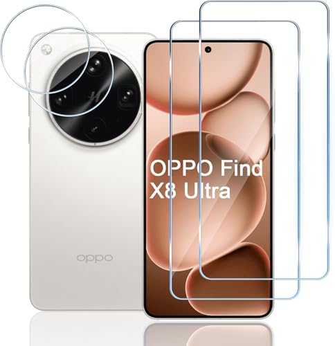 �y4������zFor OPPO Find X8 Ultra �p �����Y�ی�t�B���� (6��) �����K���X�t�B����(2��)�yHNWEIWEI�z ����0.3mm 2.5D �d�x9H �S�ʕی� �ώw�� ������ �����ߗ� ���{���Ɏq�f�ލ̗p ��U�h�~���� OPPO 