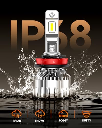 Image of SEALIGHT H11 Driving Bulbs, 46000LM Super Bright Bulbs with 15000RPM Cooling Fan, 6000K Cool White H11 Fog Lights, Plug-N-Play, Pack of 2