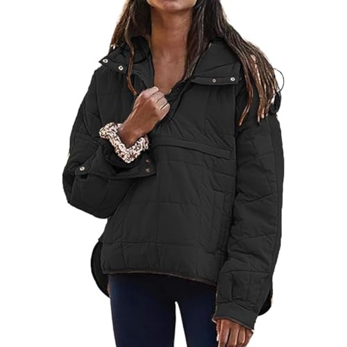 SenyaJumf Women's Cozy Beige Oversized Hooded Puffer Jacket - Lightweight & Packable for Winter Adventures - Image 2