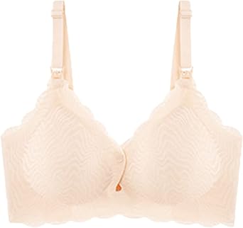 Women s Lace Breast-Feeding Bra with Open Buttons and No Rims - Comfortable, Supportive, and Stylish Khaki-1PC,XL