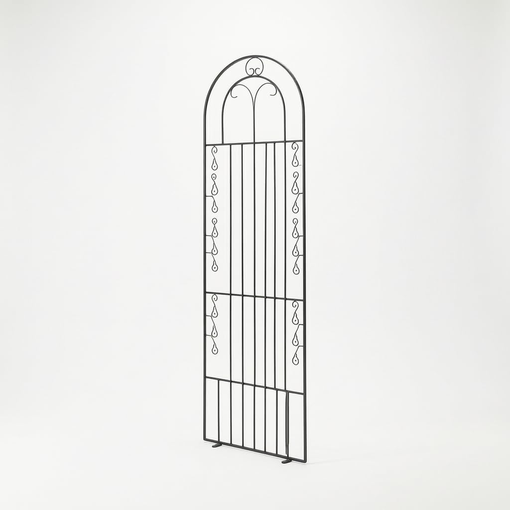 Traliccio Giardino Metallo Supporto, Orizzontali, Elemento per Orto, Passaggi, Per Proprietari Giardino, Nero, 180 cm Altezza 50 cm Larghezza