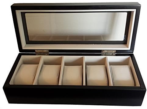 Zabelini Black Watch Box for 5 Watches Wood Finish
