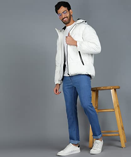 Image of Men's Light Blue Regular Fit Solid Jeans Stretchable