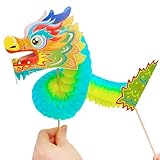 Ya en mundofriki.es: Dragón de Año Nuevo chino, hecho a mano, creativo dragón de papel de Año Nuevo, kit de marionetas de bricolaje, decoraciones de fiesta para fiestas de festivales chinos