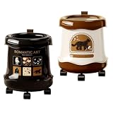 EasyByMall Retro Mülleimer mit Deckel und Rädern, 12L Große Mund Abfalleimer für Wohnzimmer und Restaurant, PP Kunststoff Müllbehälter