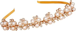 jewilley Designer Sparkling Pearl Gold-Plated Celebrity Wedding Party Headband Hair Accessories Hairband Mathapatti Jewellery for Women and Girls-picture-52