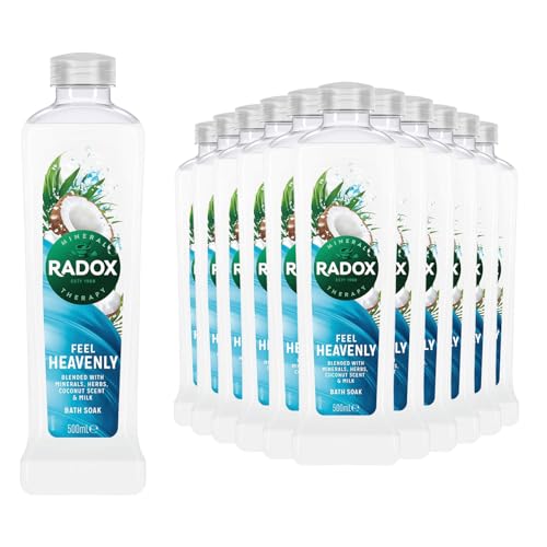 Radox Mineral Therapy Bath Soak, Infused Minerals & Herbs, 100% Nature Inspired Fragrances Designed to Make You Feel Heavenly, 500ml Bulk Buy (Pack of 12, Coconut Milk)